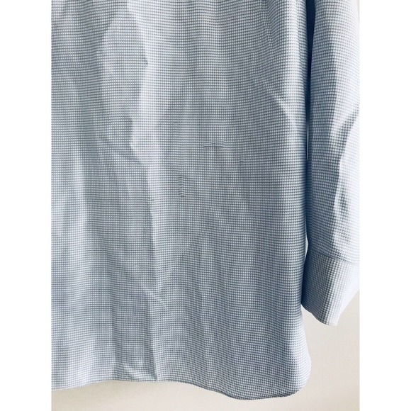 John W Nordstrom | Mens Size 17 - 33 Blue Button Up Collar Shirt Check Cuff - Picture 5 of 12